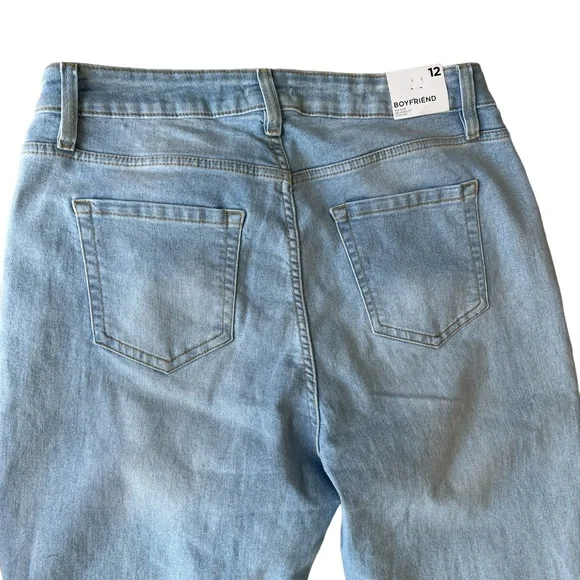 FOREVER 21+ Denim Boyfriend Jean Women’s Size 12 New With Tags Distressed - Picture 8 of 9